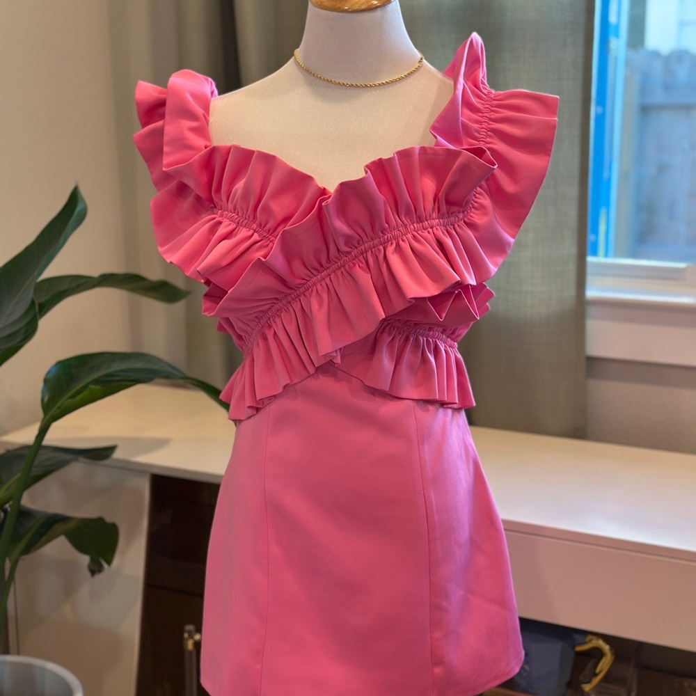 Zara Pink Ruffle Mini Dress